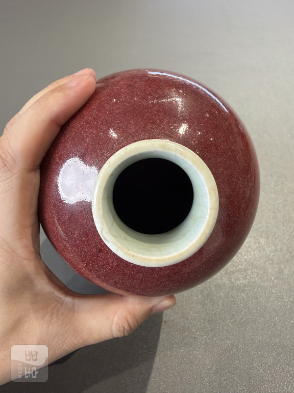 清康熙 郎窑红釉梅瓶（带老盒） - 图8